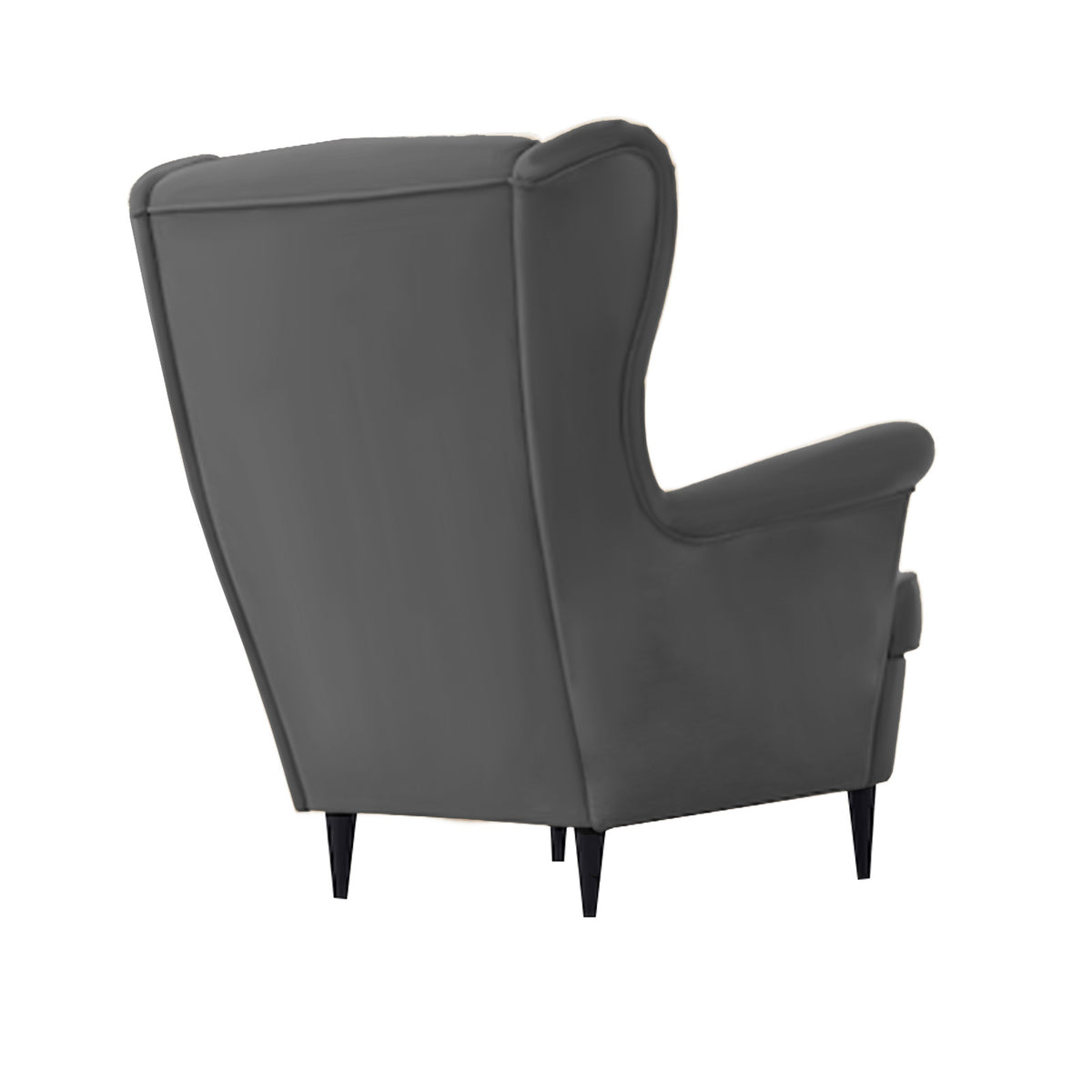 Velvet Chair king with Two Wings - E3 Dark Grey