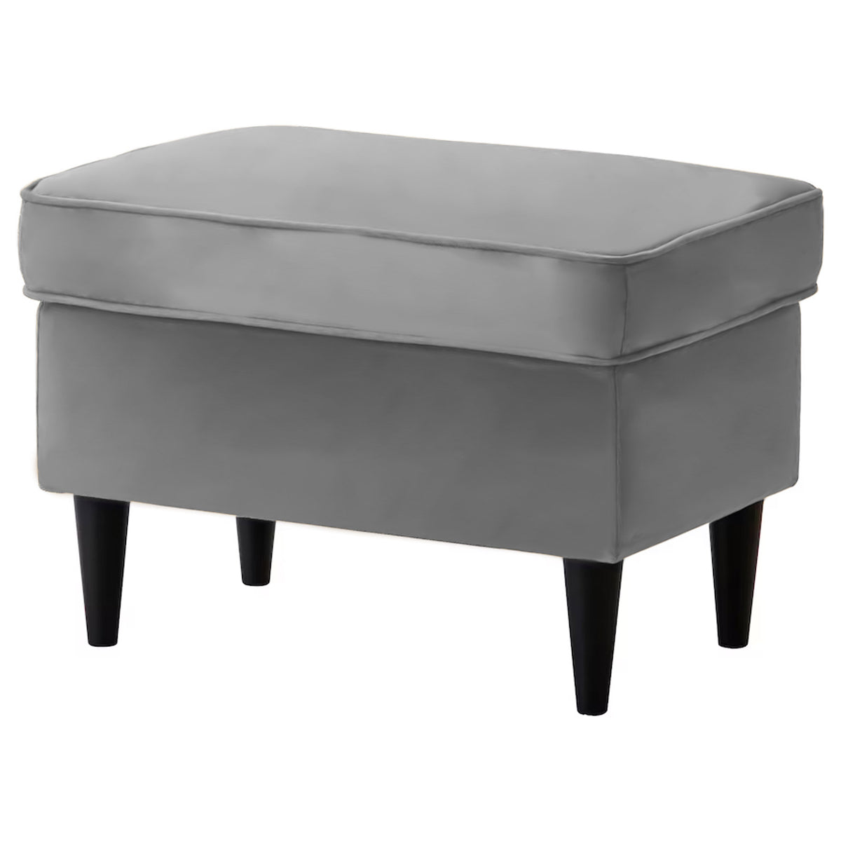 2 Pieces Velvet Chair king with Two Wings And FootStool - E3 Grey 