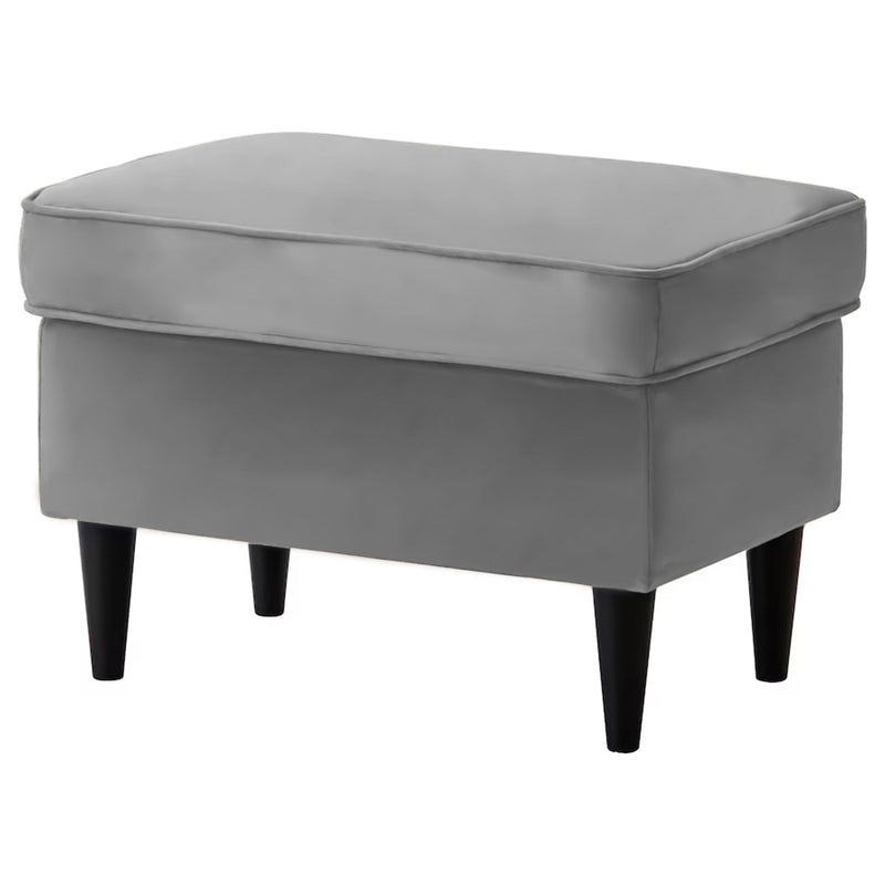 Velvet Chair Footstool with Elegant Design - Gray - E3