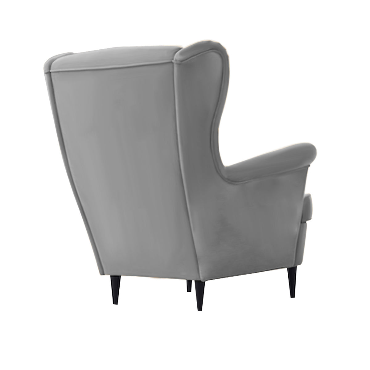Velvet Chair king with Two Wings - E3 Grey