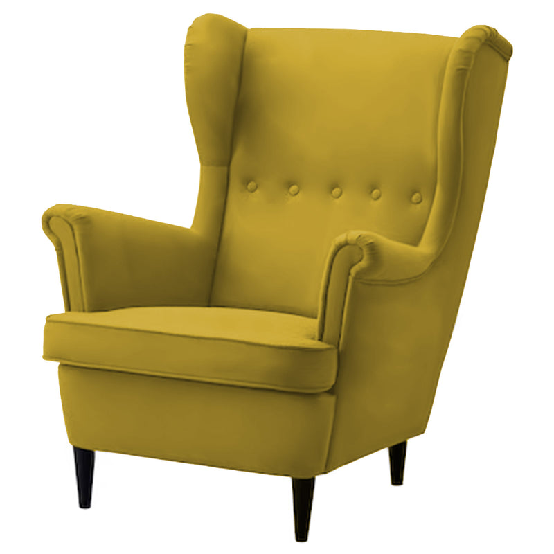 Velvet Chair king with Two Wings - Gold - E3