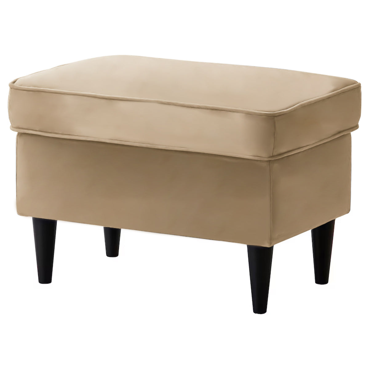 Velvet Chair Footstool with Elegant Design - E3 Light Beige