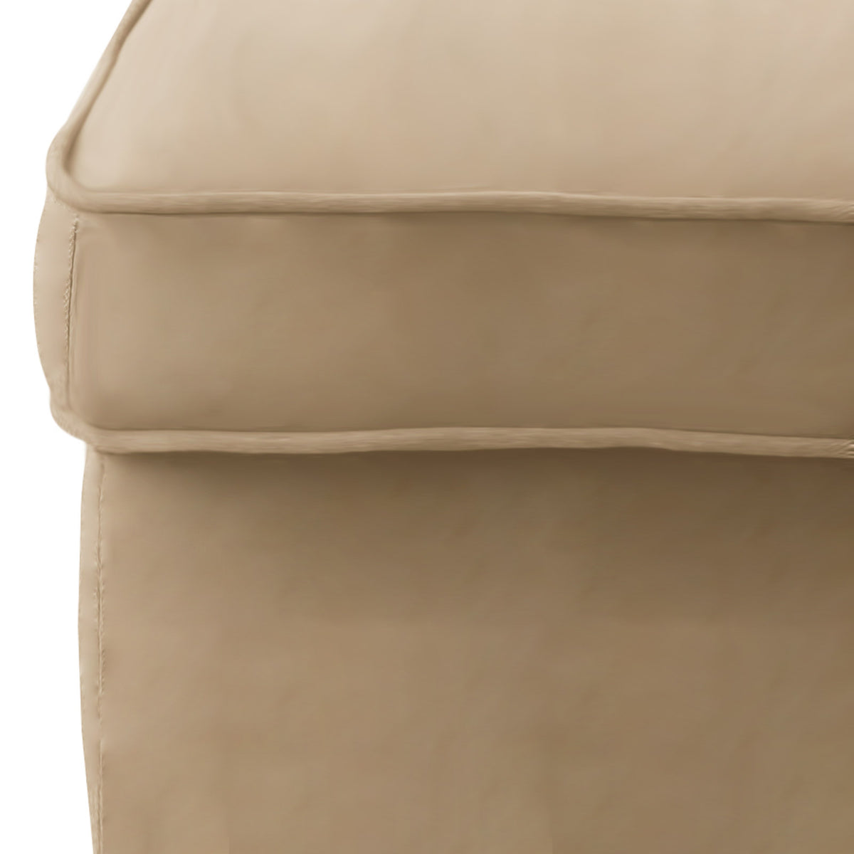 Velvet Chair Footstool with Elegant Design - E3 Light Beige
