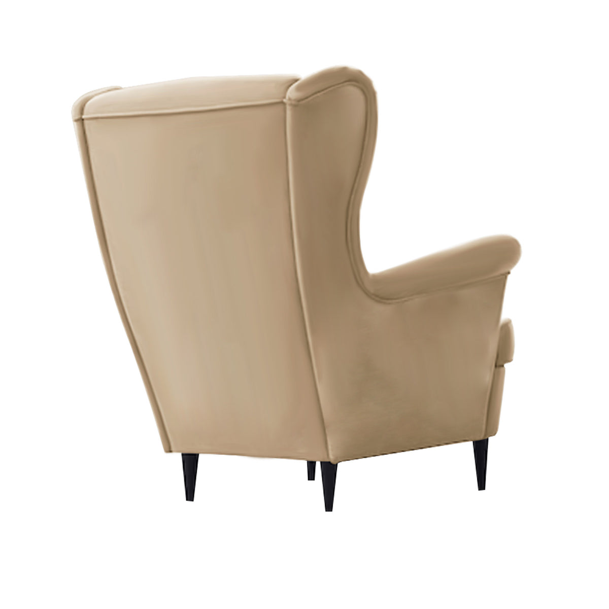 Velvet Chair king with Two Wings - E3 Light Beige