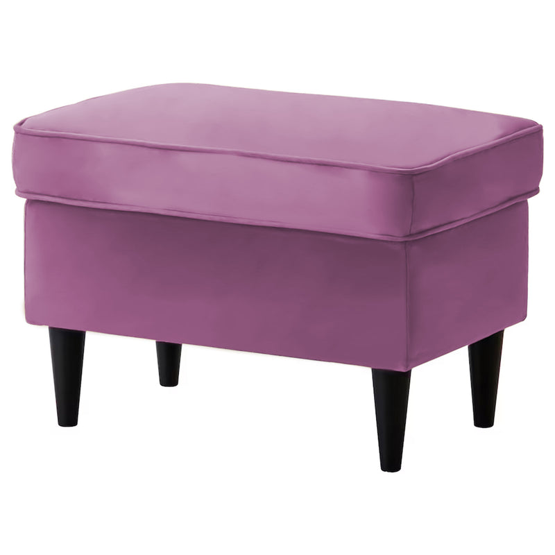 Velvet Chair Footstool with Elegant Design - Light Purple - E3