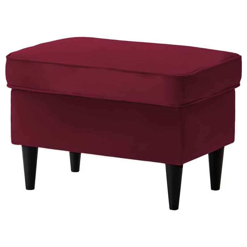 Velvet Chair Footstool with Elegant Design - Burgundy - E3