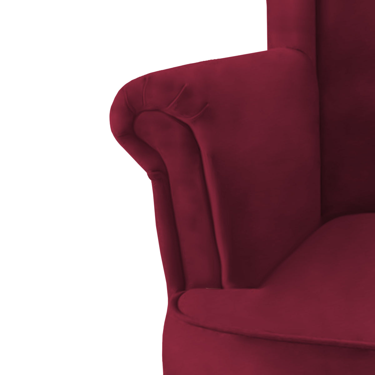 Velvet Chair king with Two Wings - E3 Burgundy