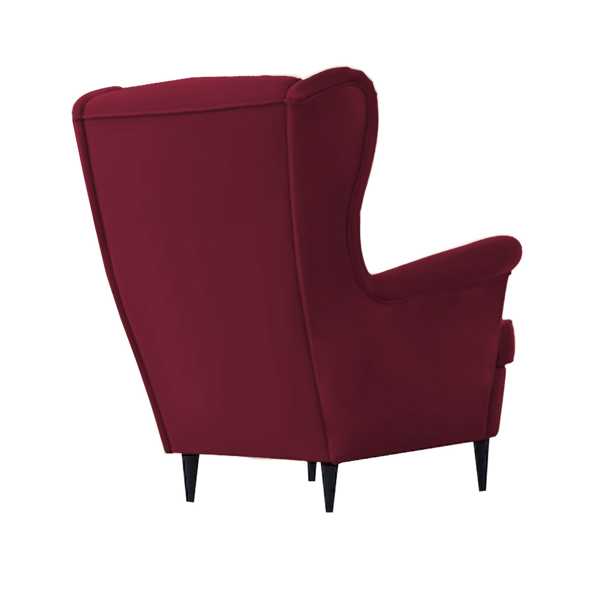 Velvet Chair king with Two Wings - E3 Burgundy
