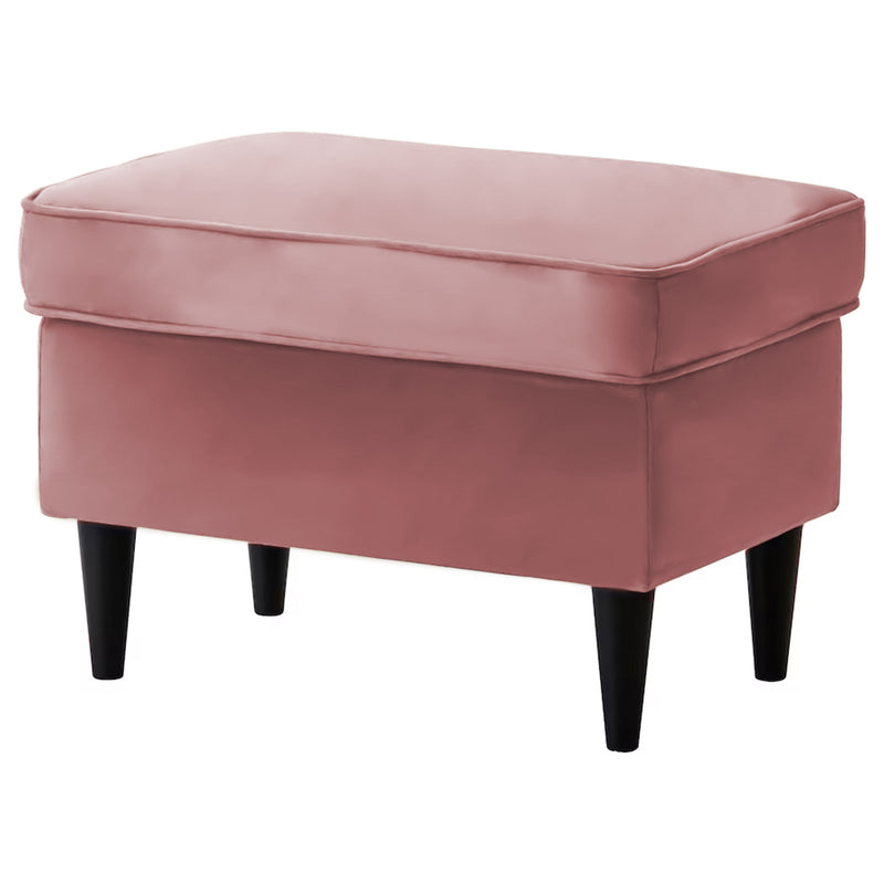Velvet Chair Footstool with Elegant Design - Light Pink - E3