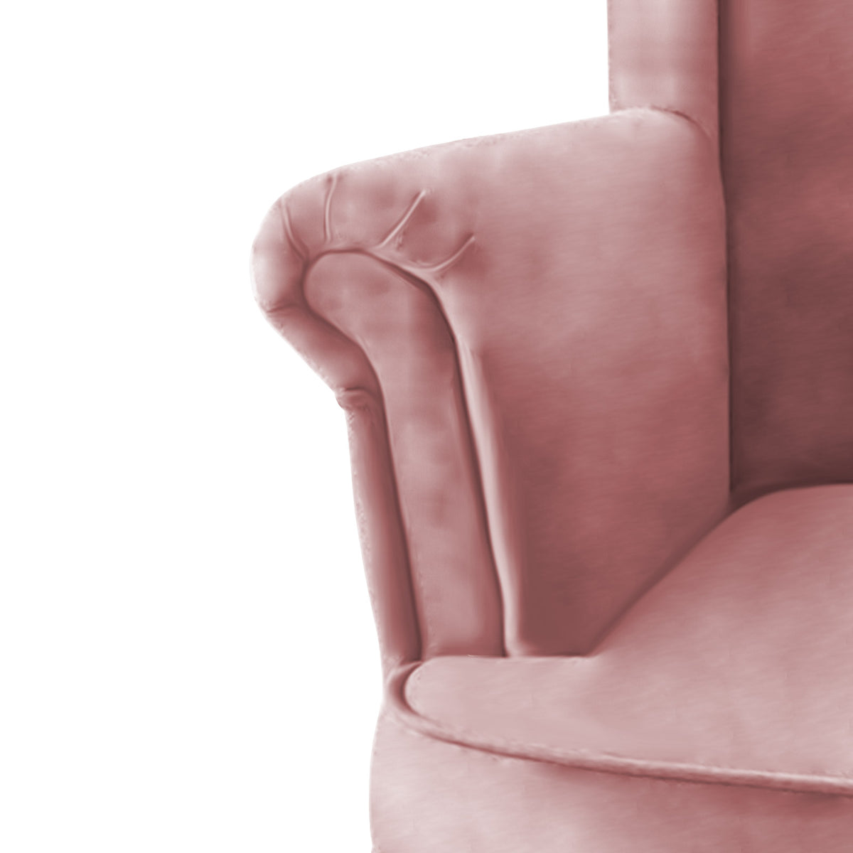Velvet Chair king with Two Wings - E3 Light Pink