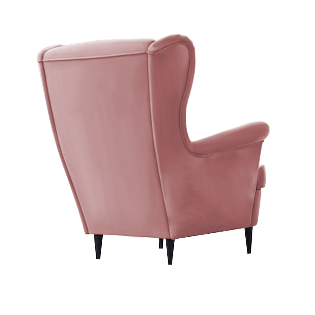 Velvet Chair king with Two Wings - E3 Light Pink