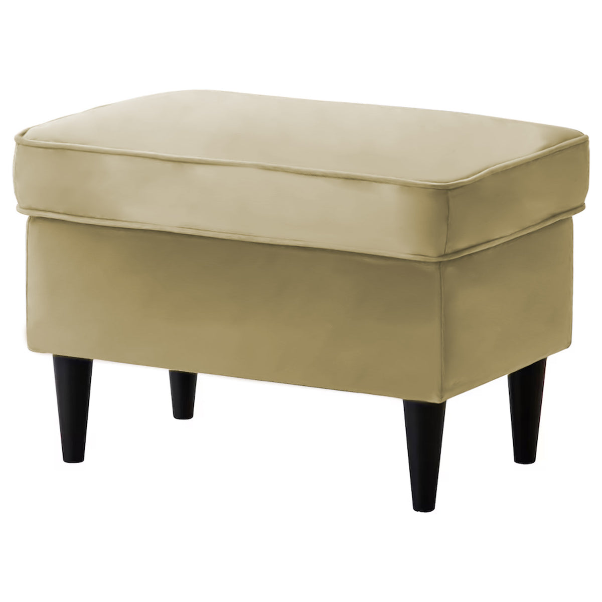 Velvet Chair Footstool with Elegant Design - E3 Dark Ivory