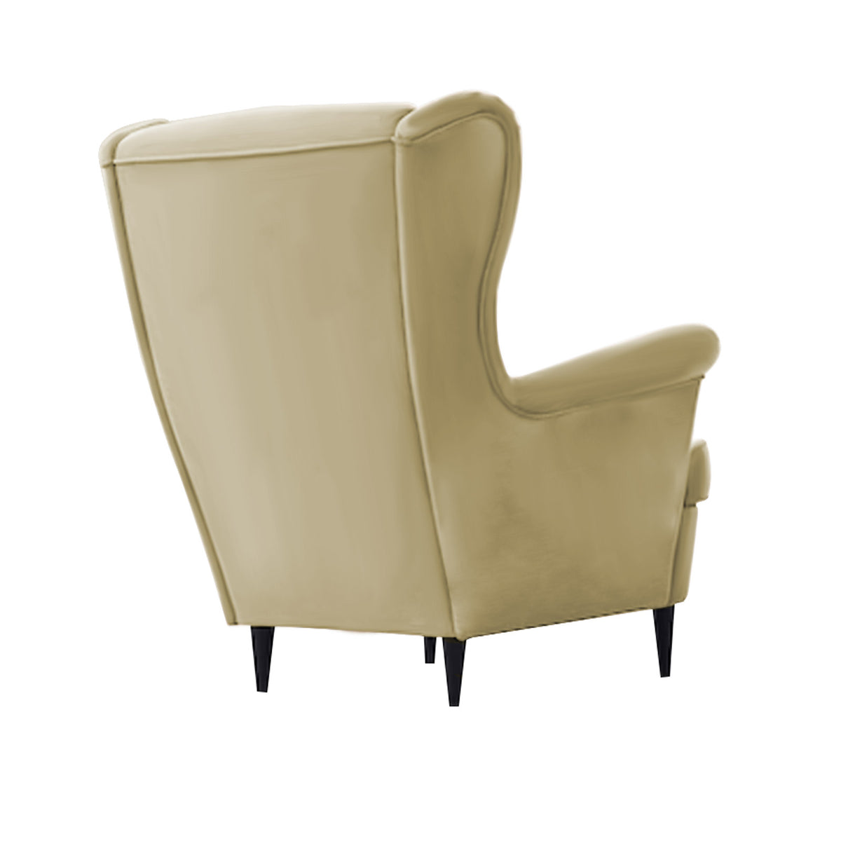 Velvet Chair king with Two Wings - E3 Dark Ivory