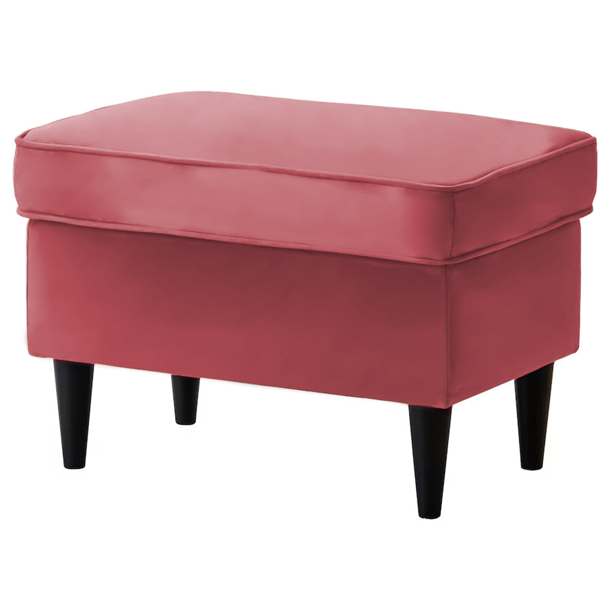 2 Pieces Velvet Chair king with Two Wings And FootStool - E3 Dark Pink 