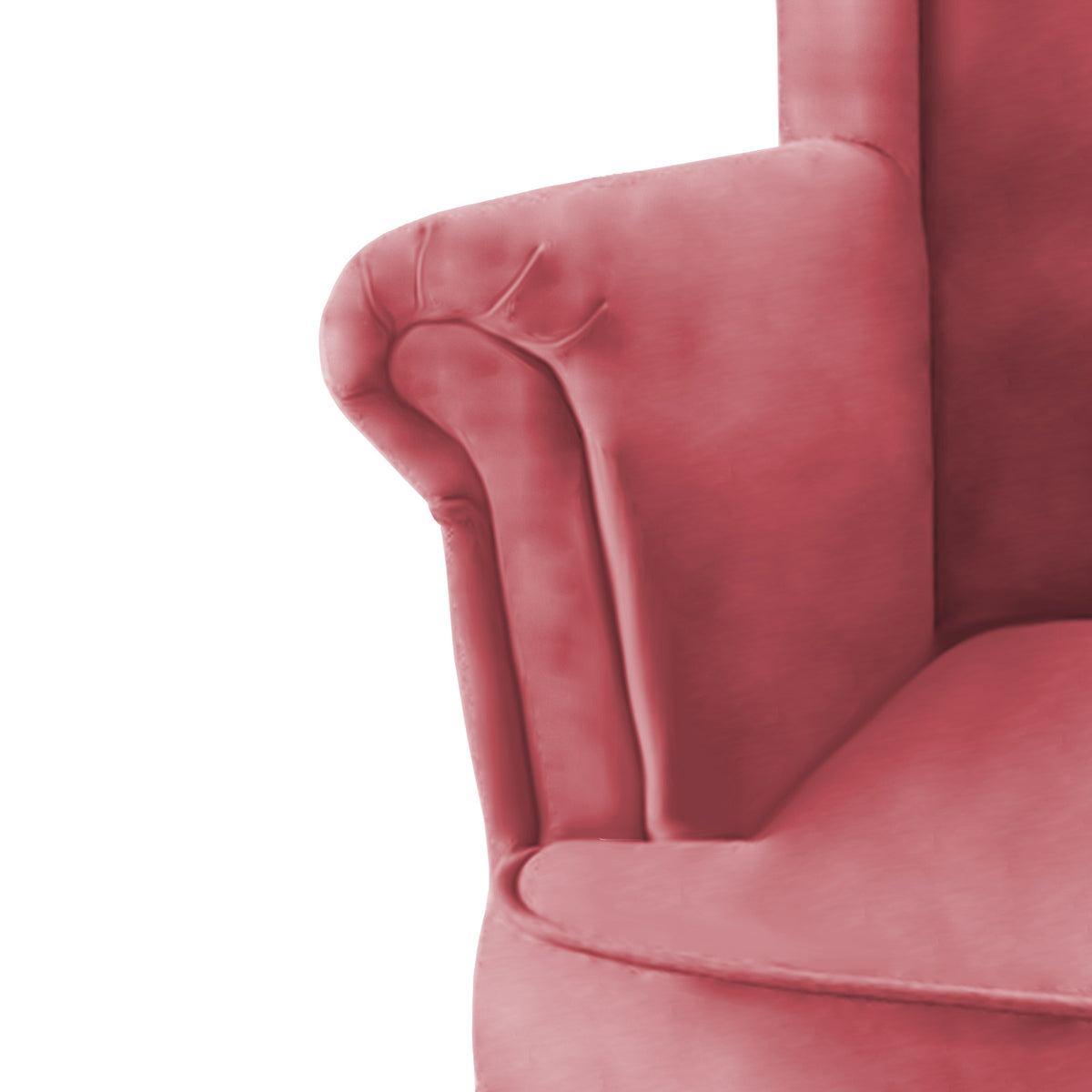 Velvet Chair king with Two Wings - E3 Dark Pink