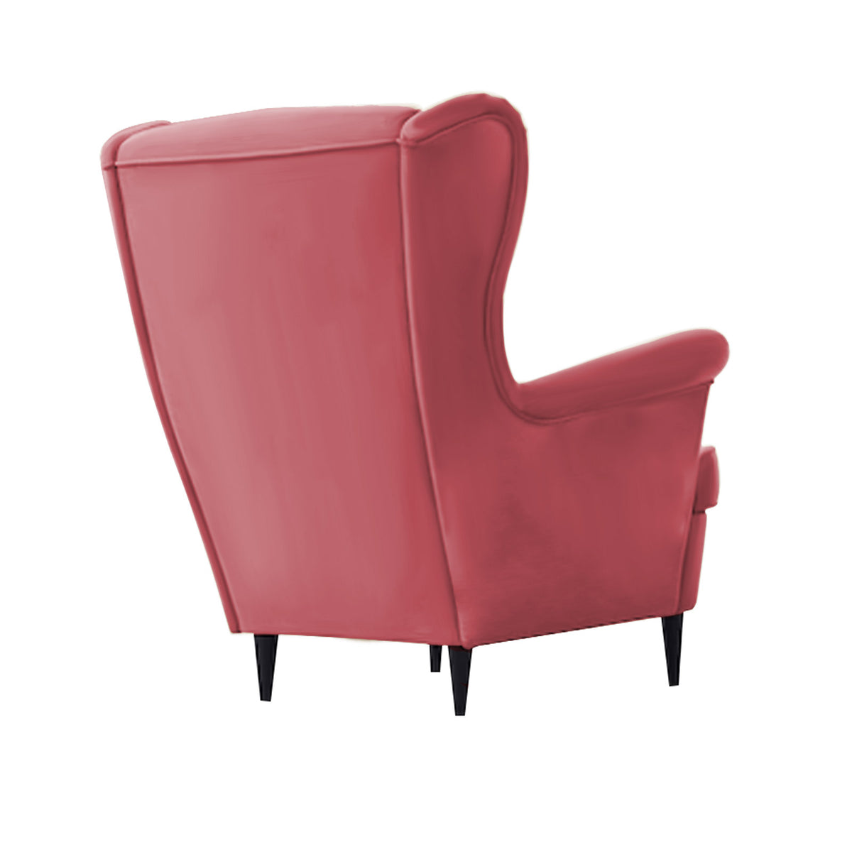 Velvet Chair king with Two Wings - E3 Dark Pink