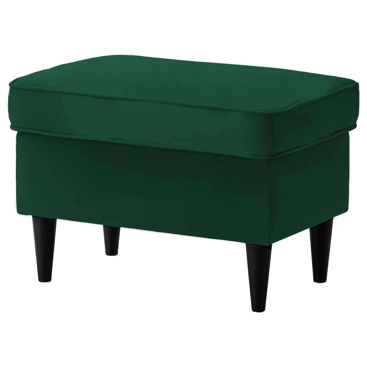 2 Pieces Velvet Chair king with Two Wings And FootStool - E3 Dark Green 