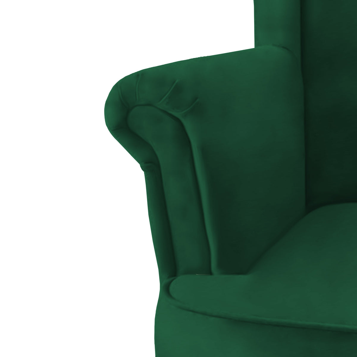 Velvet Chair king with Two Wings - E3 Dark Green