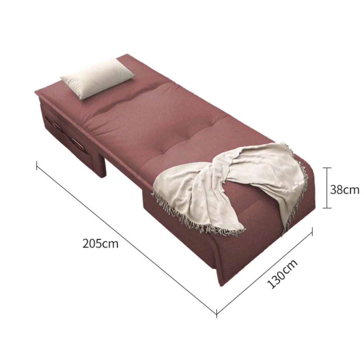 Velvet 2 in 1 Chairbed - Bueno Light Pink