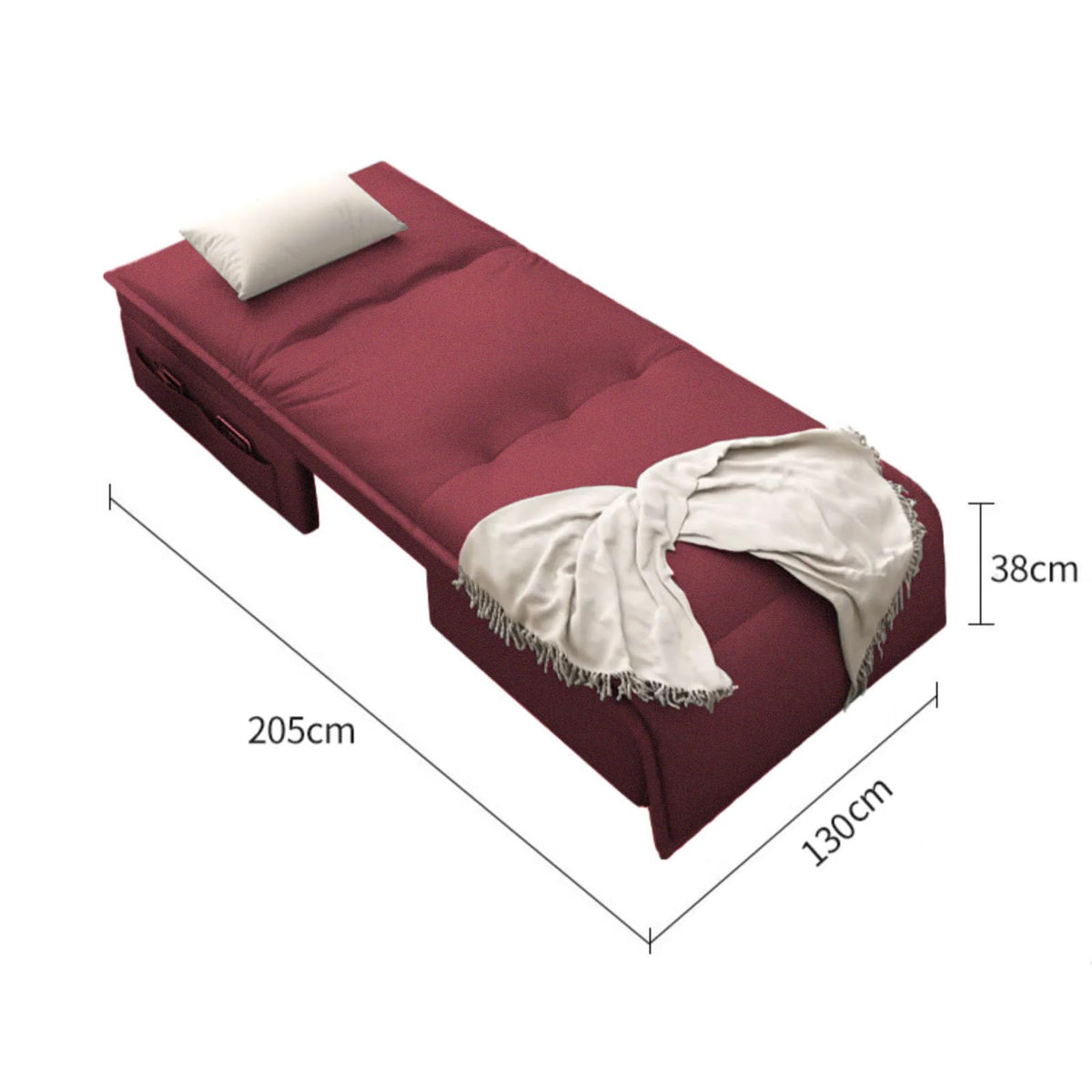 Velvet 2 in 1 Chairbed - Bueno Dark Pink
