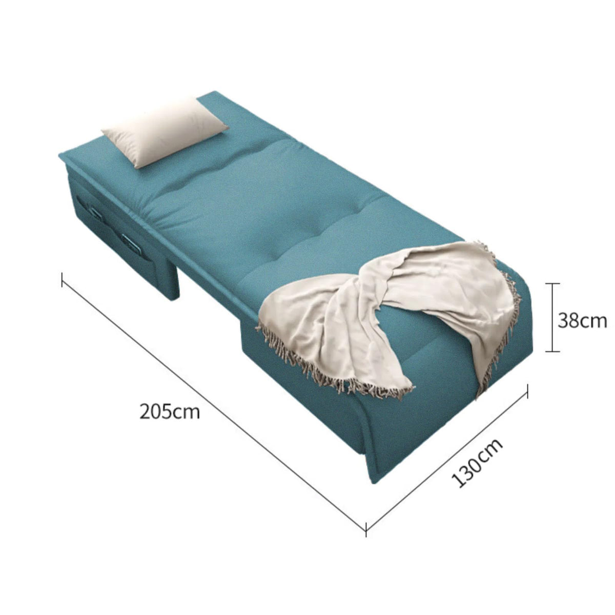 Velvet 2 in 1 Chairbed - Bueno Light Turquoise