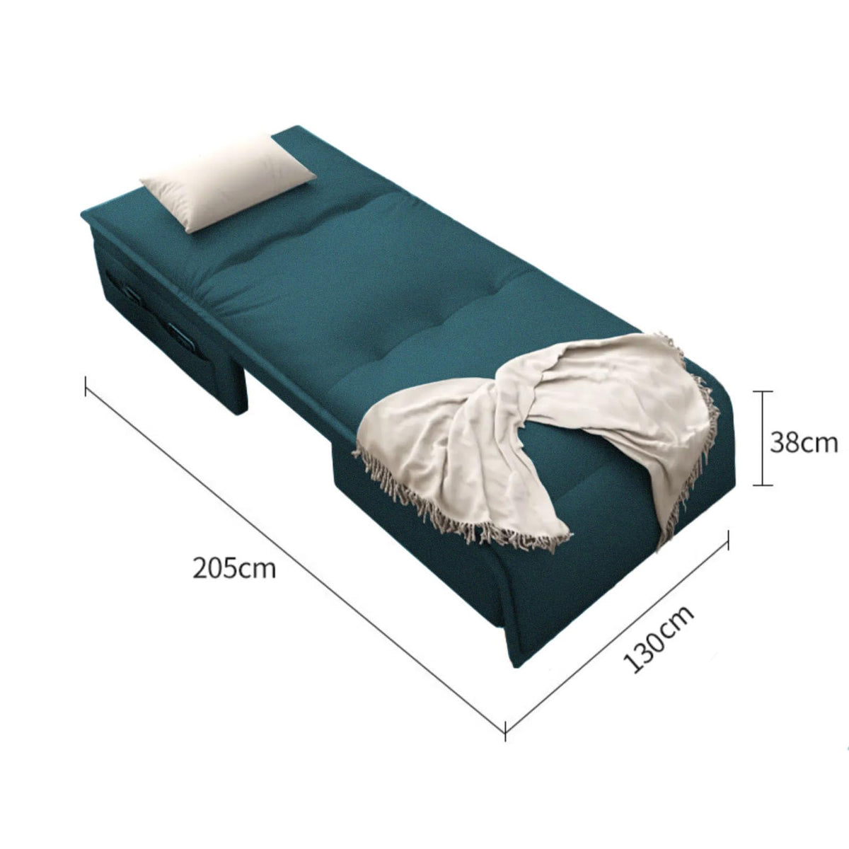 Velvet 2 in 1 Chairbed - Bueno Dark Turquoise