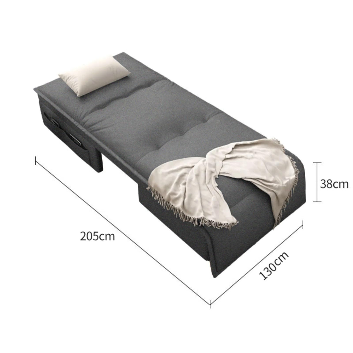 Velvet 2 in 1 Chairbed - Bueno Grey