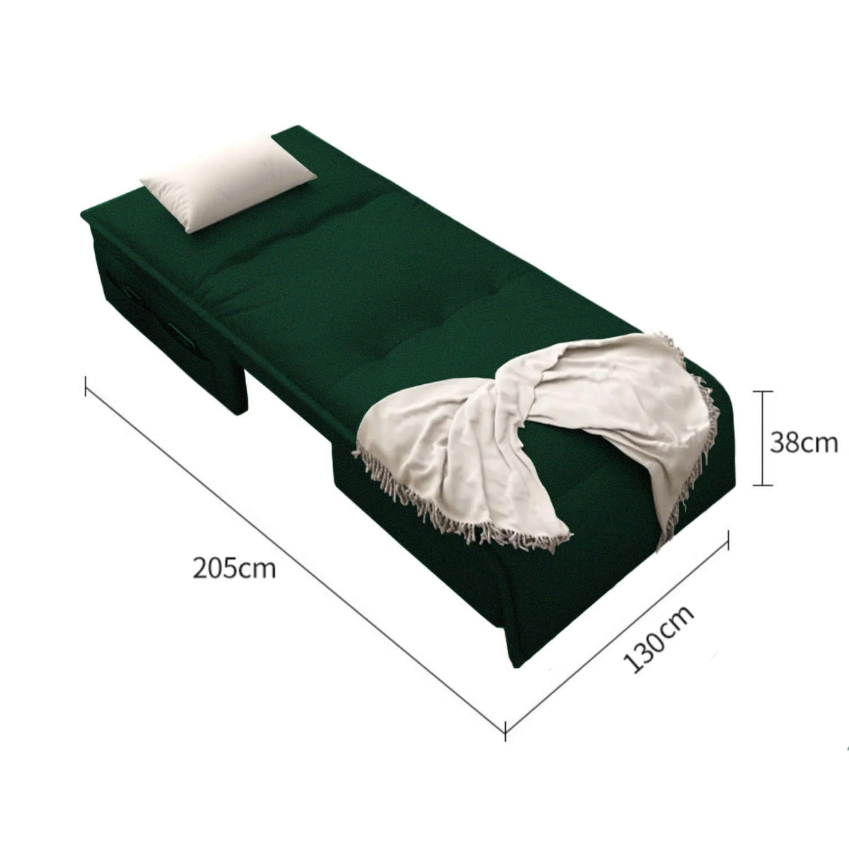 Velvet 2 in 1 Chairbed - Bueno Dark Green