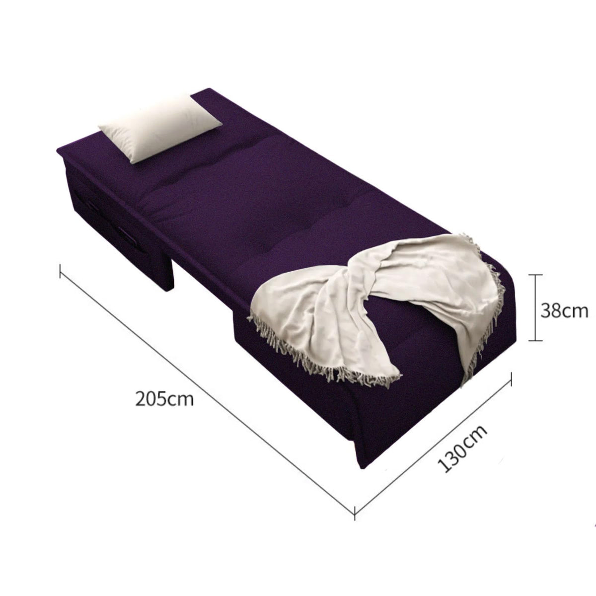 Velvet 2 in 1 Chairbed - Bueno Dark Purple
