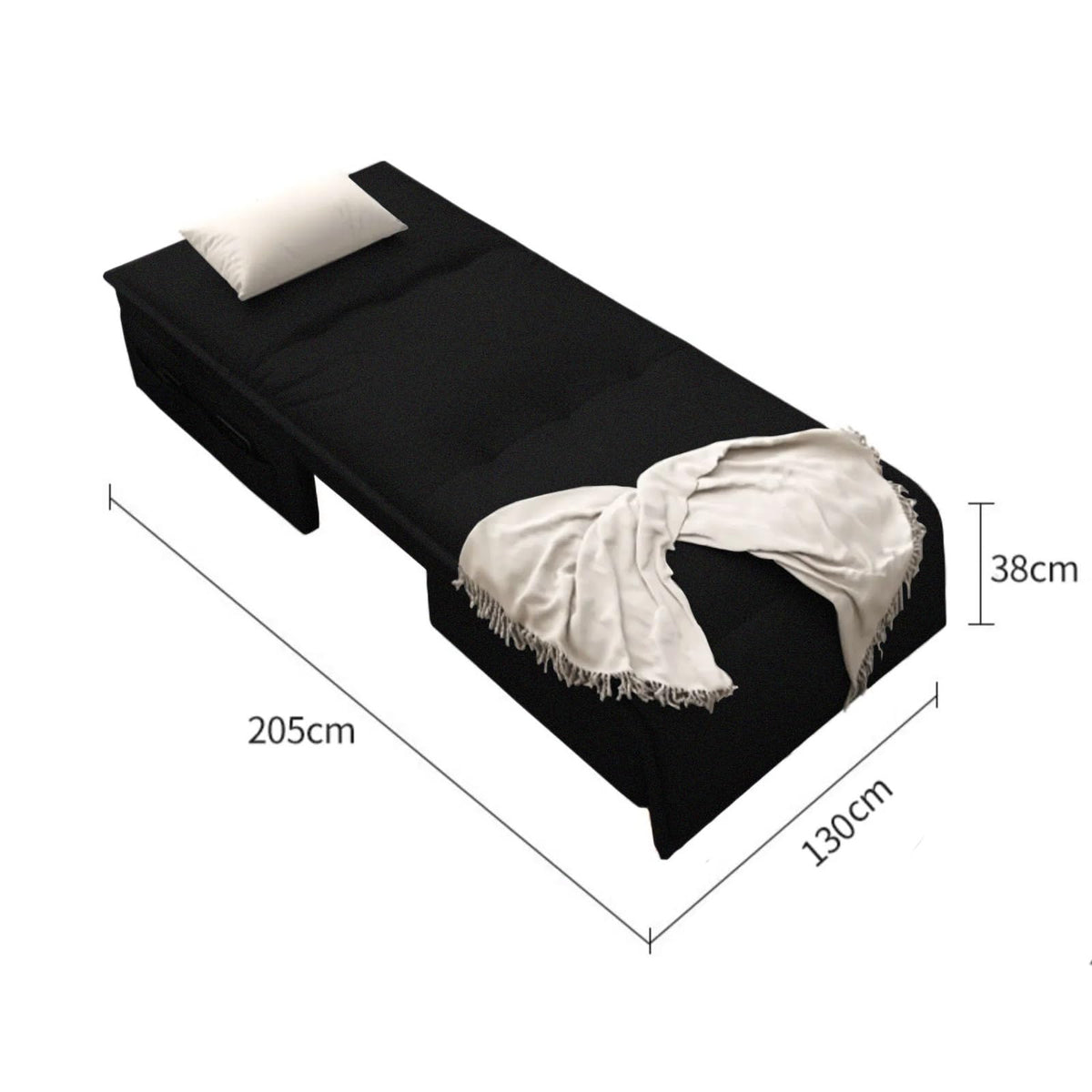 Velvet 2 in 1 Chairbed - Bueno Black