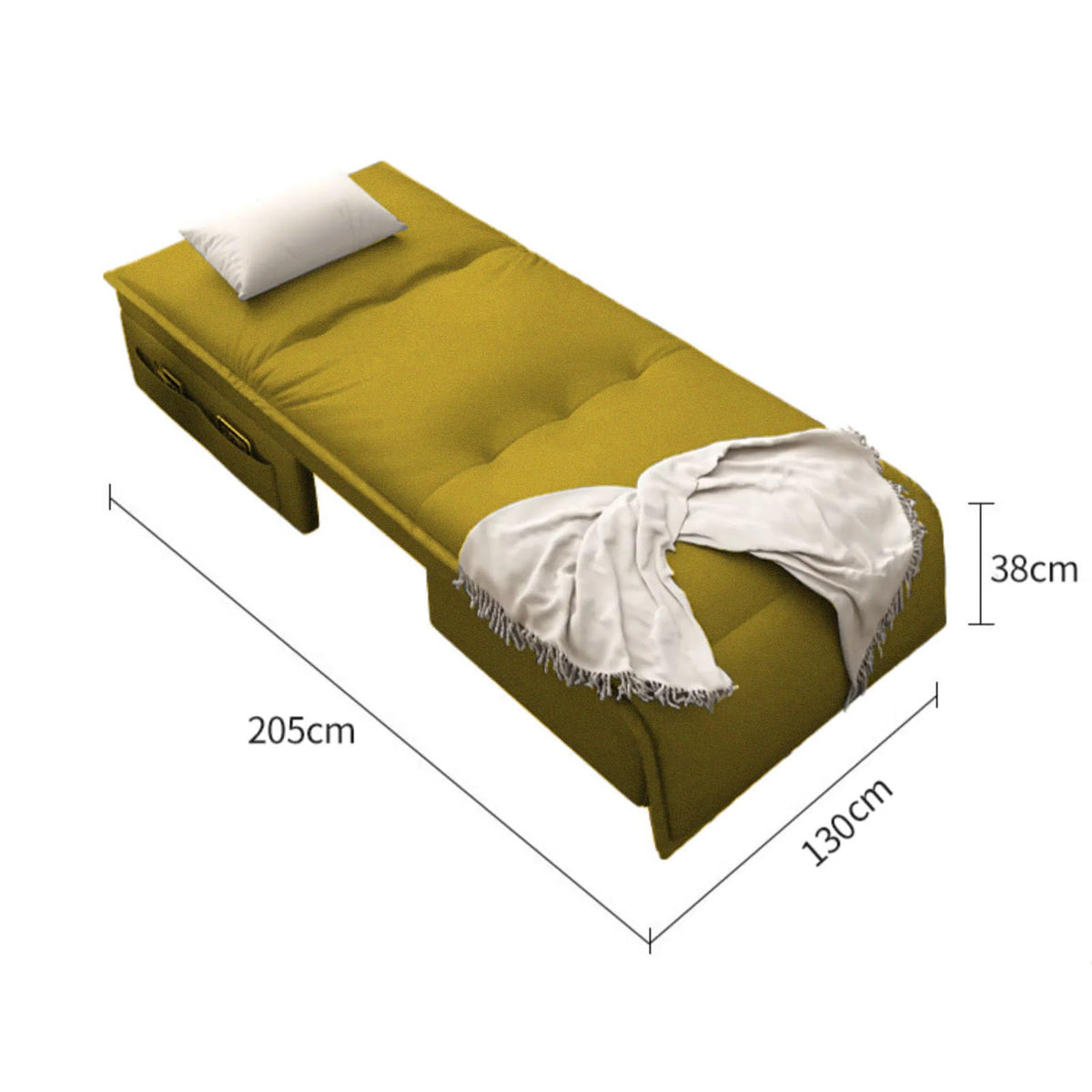 Velvet 2 in 1 Chairbed - Bueno Gold