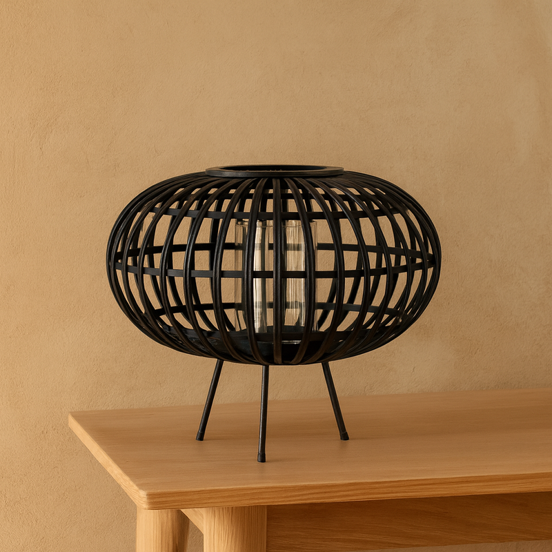 LANTERN BAMBOO IRON  DIA 40 CM X H: 36.5 CM