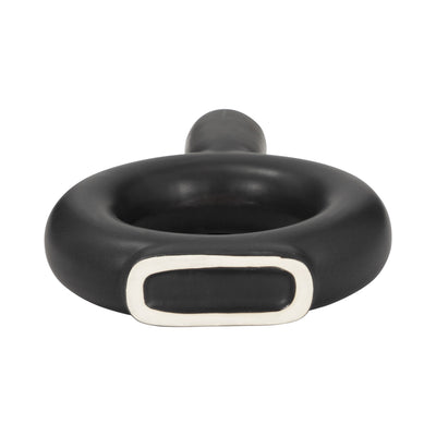 Cer, 9 Round Cut-Out Vase, Black