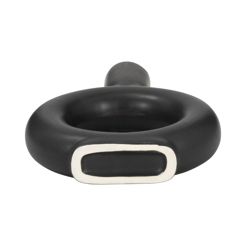 Cer, 9 Round Cut-Out Vase, Black