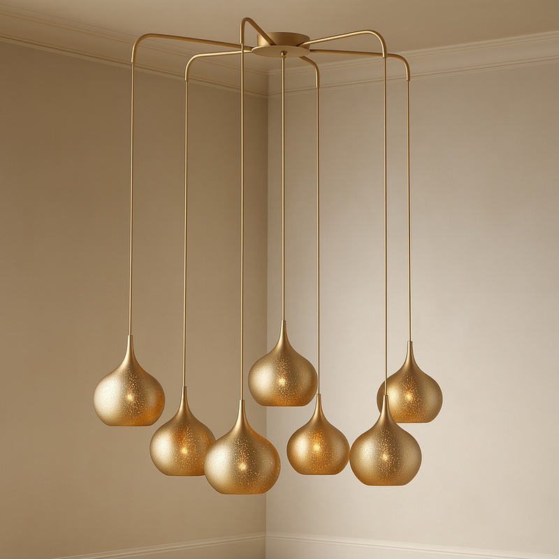 Golden Onion, 7 Lt Chandelier