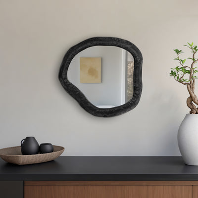 ALUM,14,HAMMERED OUTLINED MIRROR,MATTE BLACK