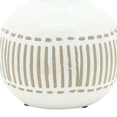 CER, 6H ROUND AZTEC VASE, GRAY