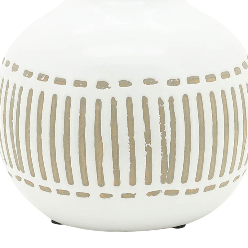 CER, 6H ROUND AZTEC VASE, GRAY