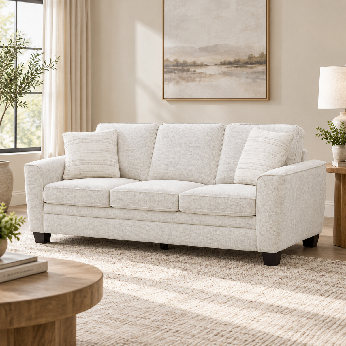 Elora Beige Sofa 208cm
