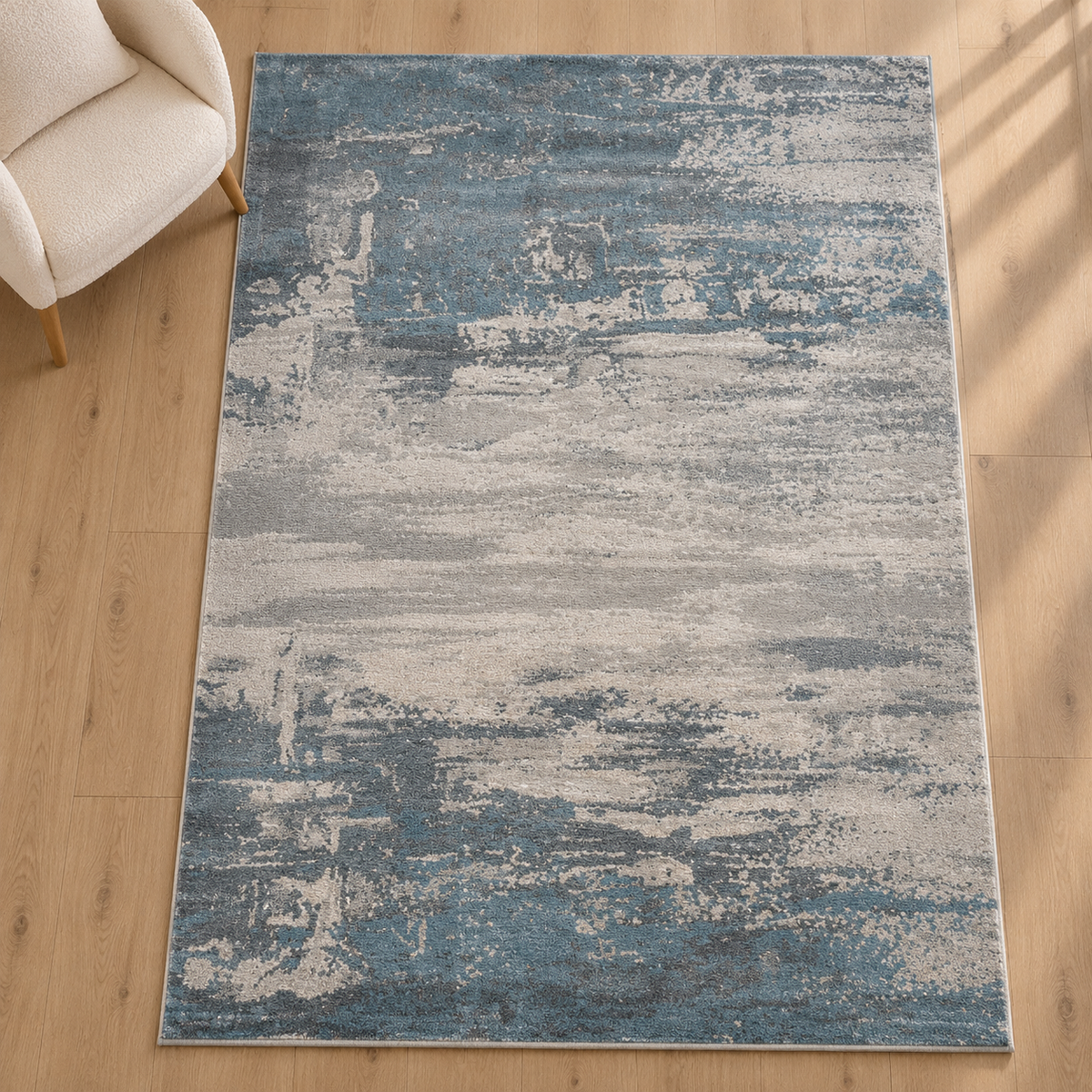 Milano Baby Blue and Off-White Rug - 160 x 230 cm