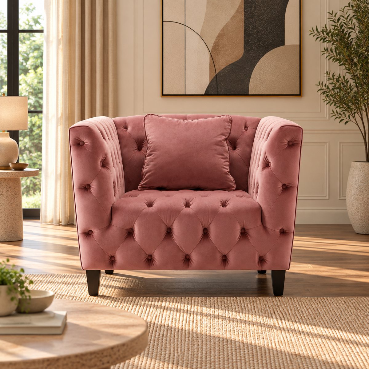 Tuft Chair - Pink