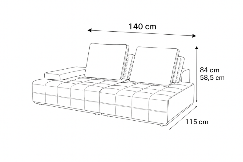 Cloud Comfort Brown 3 Seater Sofa W280