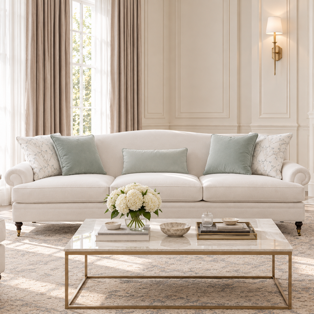 Novelle White Cream Sofa 280cm