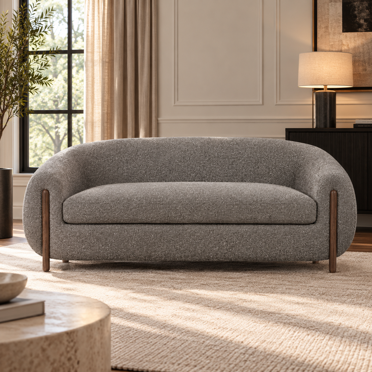 Grace Grey Boucle Loveseat (188cm)