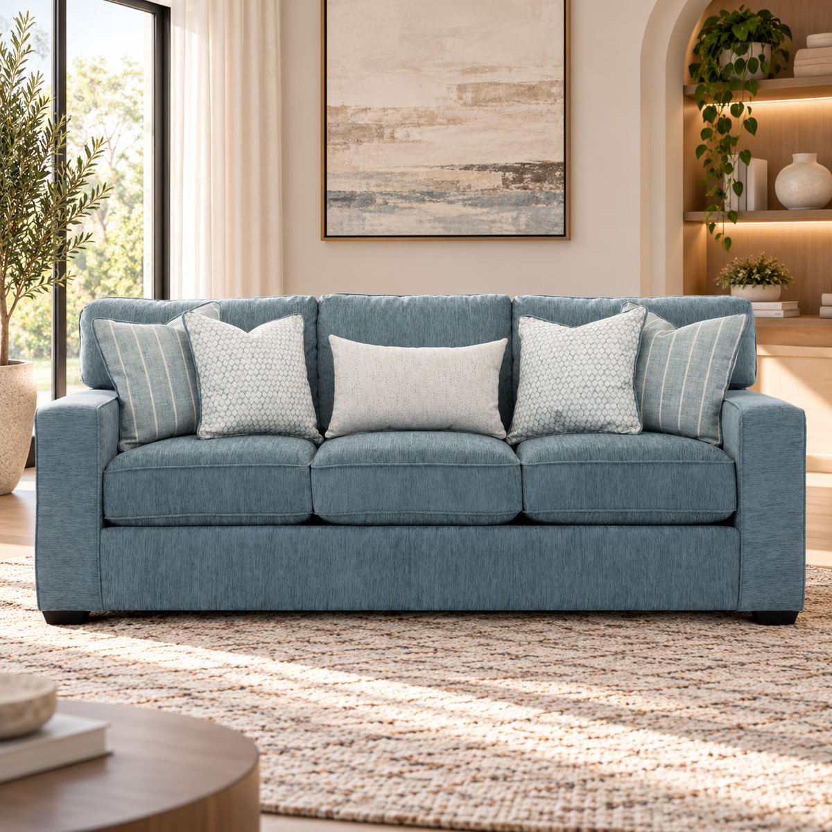 Velox light greenish blue 3 seater Sofa