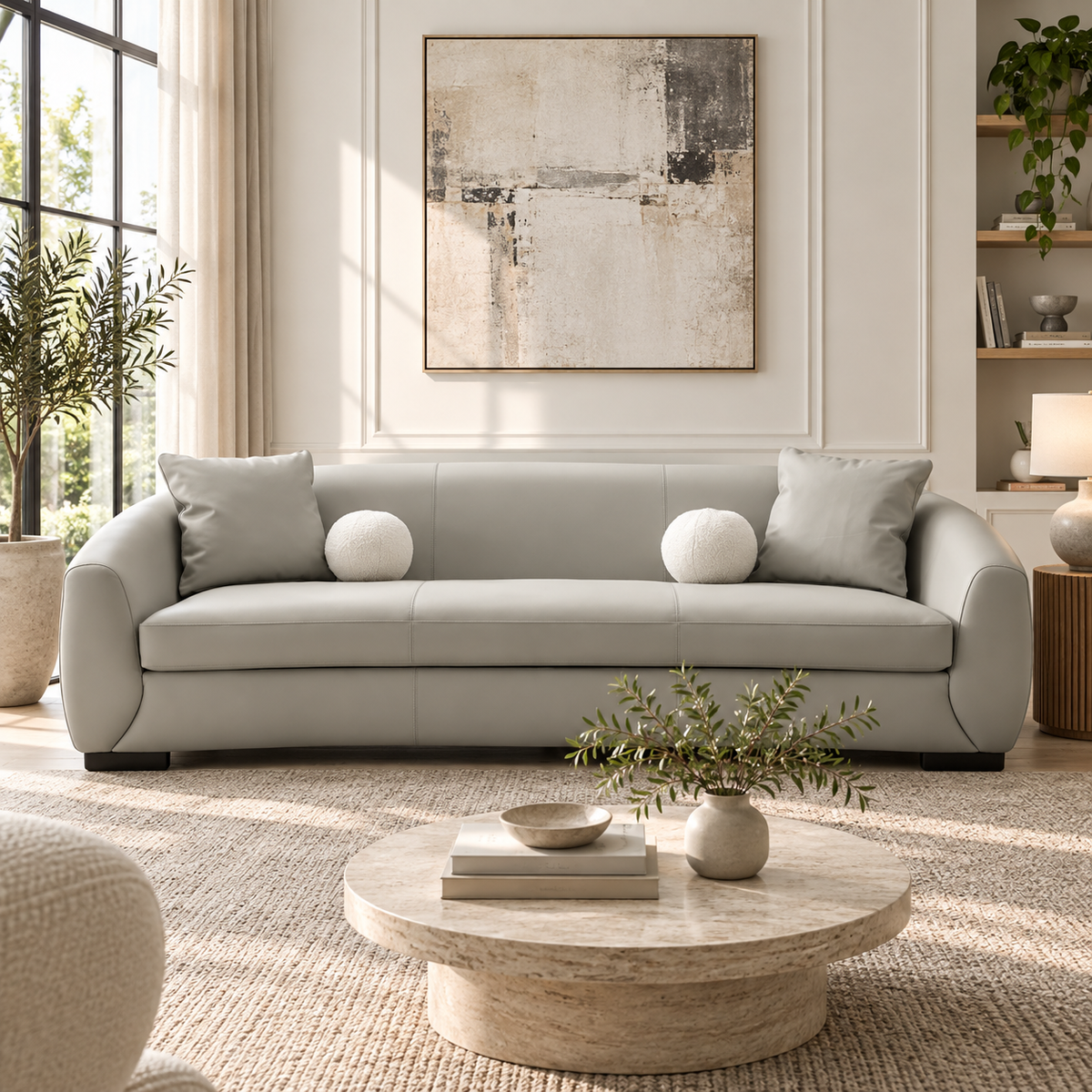 Boucle Sofa ( 250W / 280W /  300W ) - Leather