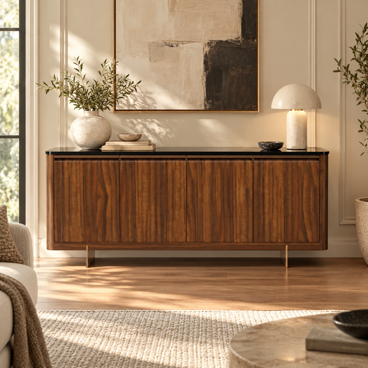 ALTURA GLASS TOP SIDEBOARD