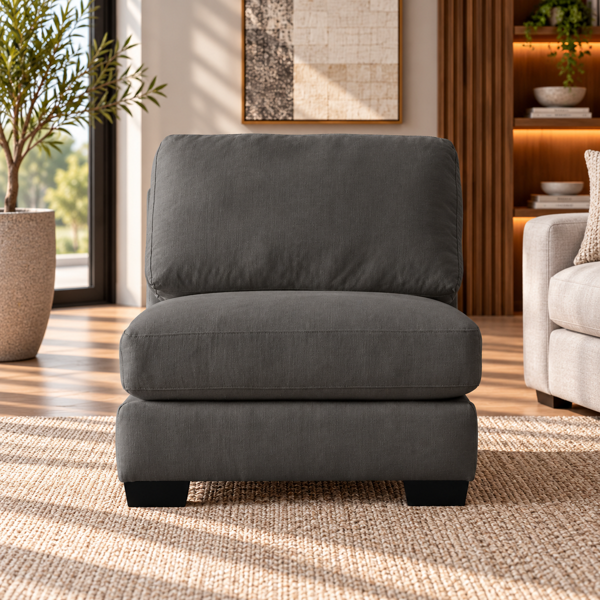 Scott Dark Grey Armless Chair