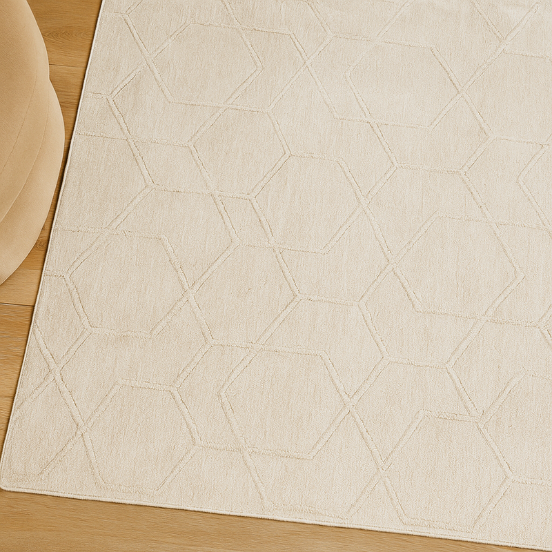 beaige Striped Jute Rug - Modern Farmhouse Charm