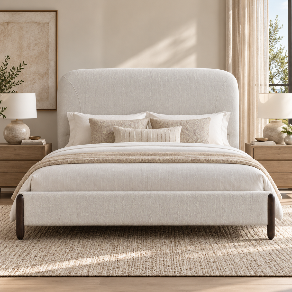 Grace Off White queen Size Bed